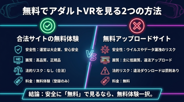 合法の無料お試しと無料アダルトサイトの比較